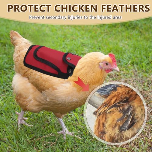 6PCS Chicken Saddles for Hens, Hen Saddle Apron Jacket with Adjustable Strap, Chicken Wing Feather Protector with Back & Side Protection - Lightweight Hen Aprons, Feather Protector