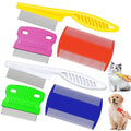 Boao 6 Pack Flea Comb Pet,White, Yellow, Green, Purple, Orange, Dark Blue | Stainless Steel Rounded Teeth, Double Sided Design, Lice Remover, Tear Stain Tool, Dematting Brush for Cats Dogs Grooming - color: White, Yellow, Green, Purple, Orange, Dark Blue