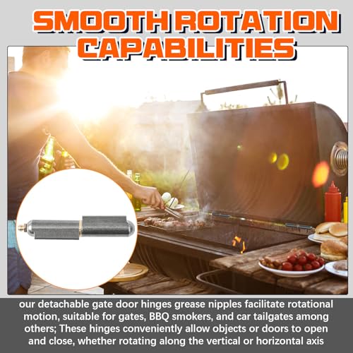 Zonon 5 Pcs 8 Inch BBQ Smoker Bullet Weld on Bullet Hinge Carbon Steel Weldable Hinges Heavy Duty Compatible with Swing Door Trailer Ramp - color: Zerk, size: 8 Inch