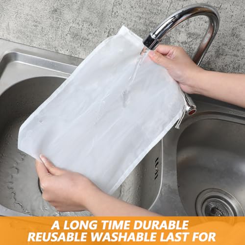 4 Pack Nut Milk Bag 12 x 8 Inch Nut Bag Strainer Reusable Nylon Cloth | Bags for Straining 200 Mesh Fine Mesh Bags for Straining Fruit Juice Coffee Yogurt Cheese Tofu Cold Brew Filter