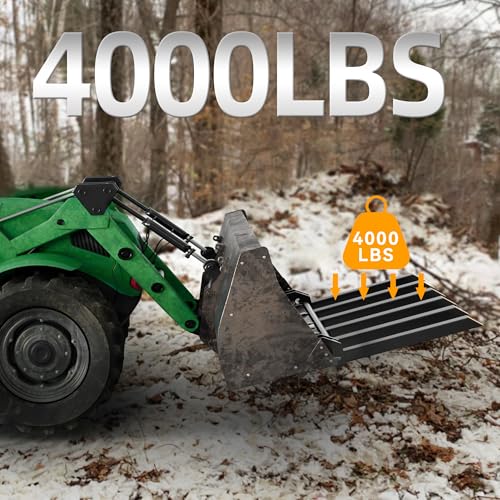 60" Clamp on Debris Forks 4000 lbs Loader Bucket Fork | Heavy duty clamp on pallet forks and debris forks attachments fit for loader bucket, skid steer, and tractor. - size: 60 IN