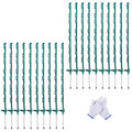 20 Pack 48inch Step-in Electric Fence Posts with Clips for Farm(Green) | 4 Ft Temporary Plastic Fence Stakes for Garden and Livestock Protection, No Dig Easy to Install and Move. - color: Green