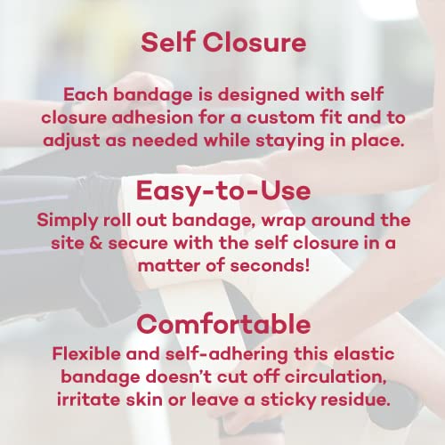 Dealmed 3" Elastic Bandage Wrap with Self-Closure - 2 Count | Cotton Polyester Blend, Individually Packed, Breathable 5 yd Stretch Fabric, For Sprains Strains Edema, 2 Total Rolls - size: Pack of 2