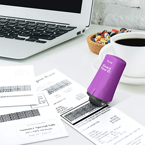 Guard Your ID Identity Theft Protection Roller Stamp for Mail & Documents - color: Purple, size: Standard