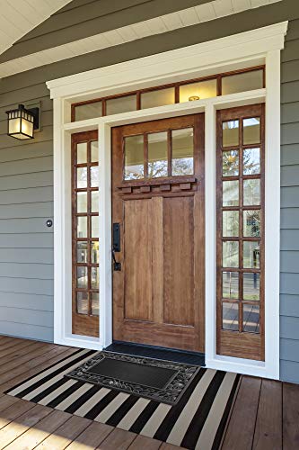 DII Rubber Doormats Collection All Weather, 18x30, Leaf Border - color: Leaf Border, size: 1'6" x 2'6" (Rectangular)