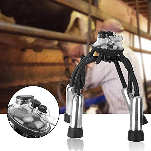 Milking Claw Cluster, Durable Transparent Milk Collection Set for Farm Milking Machine Stainless Steel Black 240CC 1 Pack
