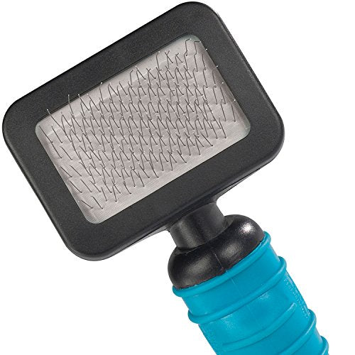 Master Grooming Tools Ergonomic Slicker Brushes — Molded Brushes for Grooming Dogs - Extra Small, 2¾" x 2", Teal/Black - size: Extra Small