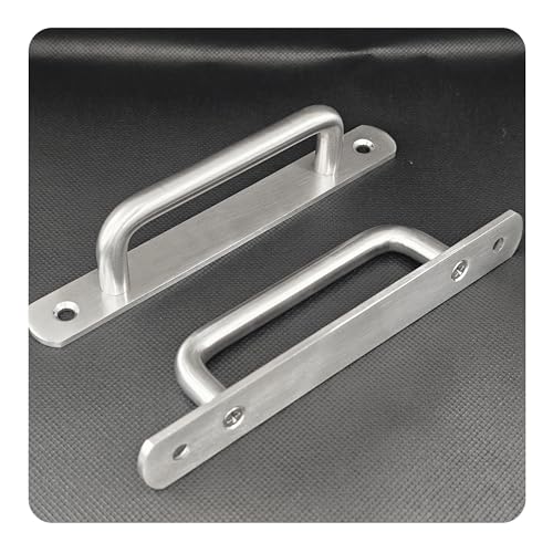 2PCS 6.3” Stainless Steel Barn Door Pulls, Brushed Silver Sliding Door Handles for Cupboard Cabinet Wardrobe Drawer Shed - size: 6.3inch