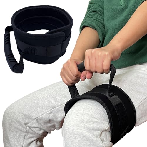 Thigh Lifter Strap Leg Lifting Strap Pull Up Assistance Belt Foot Transfer Aid Knee Lifter Loop with Handle Patient Leg Training Mobility Device for Elderly and Disable (1)