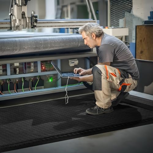 Anti Fatigue Mats Industrial 3' x 5' 15/16" Thick Ergonomic Standing Mat Commercial Heavy Duty Diamond Plate Shop Floor Mat Helps Relieve Back and Leg Soreness - size: 3' x 5'