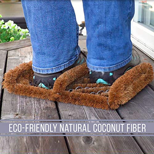 NINAMAR Natural Coir Boot Scraper Door Mat - 13 x 12 inch - color: 1 Unit