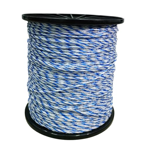 Electric Fence Poly Wire, 656 Feet 200 Meters with 6 Stainless Strands | Good Rust Resistance and Conductive for Farm Fencing, Hot Wire Fence, Portable Livestock Fencing, Poly Wire Rope Line - size: 656FT/200M