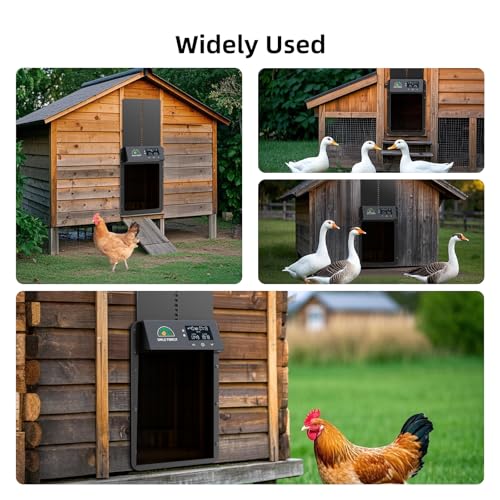 Aluminum Alloy Chicken Door, Automatic Chicken Door with Timer & Light Sensor