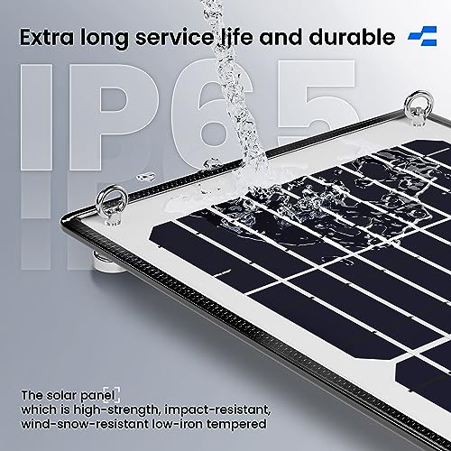 POWOXI 20W Magneti Solar Battery Charger 12V Trickle Charger Maintainer | Strong Magnetic Mount | Easy Installation | Battery Protection System | Waterproof Design | Durable Tempered Glass Panel - size: Magnetic-20W