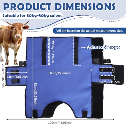 Calf Blanket Goat Coats Winter Jacket Calves Warming Blanket Warm Thickened Waterproof Windproof Calves Livestock Warm Clothes for Goats, Alpacas, Donkeys and Other Livestocks (2)