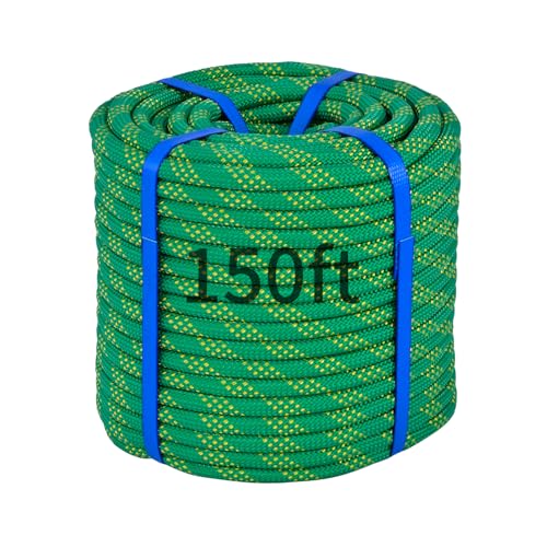 150Ft 1/2 Inch Heavy Duty Climbing Rope,Arborist Rope for Tree Pulling (Green) - size: 150ft-Green-1/2
