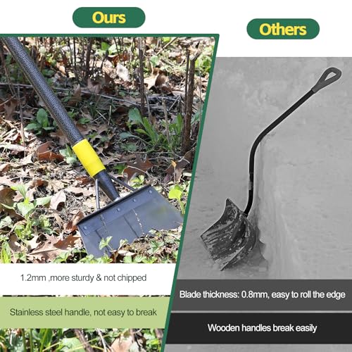Garden Cleaning Shovel, 76" Adjustable Floor Scraper Long Handle Heavy Duty Tool, Multifunctional Flat Shovel Gardening Tools for Digging, Weeding,Scraping, Ice Remove...
