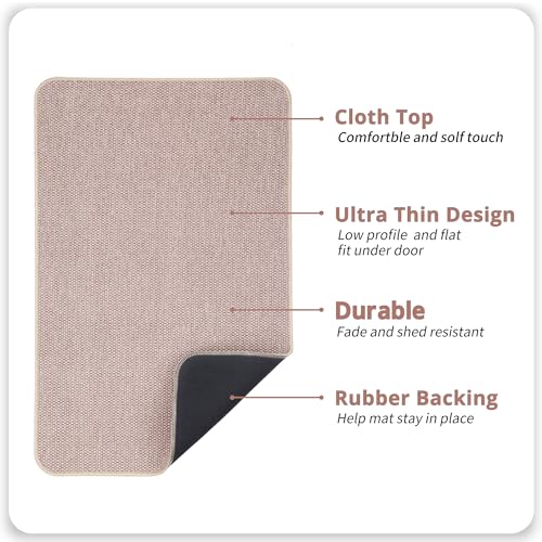 Bath Mat,Ultra Thin Bathroom Rugs,Rubber Bath Mats for Bathroom,Bath rugs | Non Slip,Quick Dry,Machine Washable,Low Pile,Absorbent,Shower Outside,Sink,Bathroom Decor Accessories.Beige,17x27Inch(2 Pack) - color: Beige, size: 1'5" X 2'3" (2 Pack)
