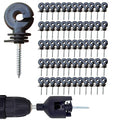 60Pcs Electric Fence Insulator Screw-in Insulator Fence Ring Wood Post Insulator with Insulator Socket Tool for Animal Husbandry Electronic System (Electric Fence Insulator - 60PCS) - style: Electric Fence Insulator - 60PCS