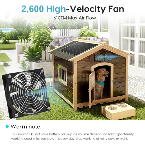 Solar Powered Fan for Chicken Coop Vent Outside with 2 Exhaust Fans 15W | Easy to install,Keeps greenhouse cooler,Good airflow,Quiet,Reduces smell,Small size, Strong power,No maintenance needed