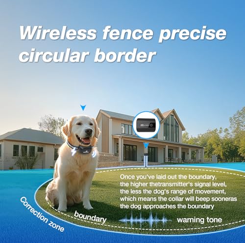 Electric Fence for Dogs,2026 Underground Dog Fence System for 2 Dogs | IPX7 Waterproof Training Collar with Tone Shock Correction Modes, rechargeable battery, and up to 3/4 Acre coverage - size: For 2 dogs