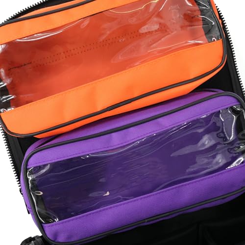 Lightning X LXMB35 EMT Trauma Bag – Large ALS Medical Bag with 6 Color-Coded Pouches, MOLLE Panel, Waterproof Bottom, Reflective EMS Gear for First Responders - color: Blue