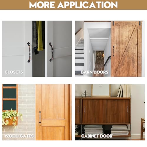 AddGrace 2 Pack Gate Handles for Wooden Gates with Screws 160mm/6 Copper | Durable Solid Steel, Matte Coating, Barn Door Handles, for Garden Gate Shed Wooden Fences, Closet, Wardrobes, Drawer, Rustic - color: Copper