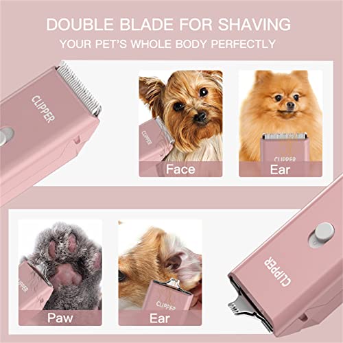 2-in-1 Professional Dog Grooming Kit - Low Noise, Waterproof, USB Rechargeable, and Safe Ceramic Blade - Gift for Dogs and Cats (Pink) - color: Map005-pink