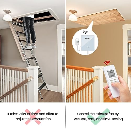 Briidea Attic Fan Control Kit - Smart Fan Converter with Temperature & Humidity Sensor for Cool, Dry Attic