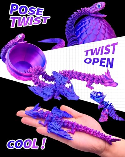 5 Pcs，12" 3D Printed Dragon Eggs,Dinosaur Egg,Crystal Dragon Toys,Snake Eggs, Animals,Fidget Toy,Desk Executive Toy，Easter Eggs Basket Stuffers,Toys for Boys Kids Teen 5-7 4-6 8-12 - color: Pp-03