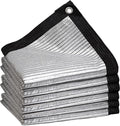 Shade Cloth-Thickened and Encrypted 80% Aluminum Shade Cloth for Greenhouse Balcony Garden,Outdoor Pergola,Lawn,Cars.Easy Hanging with Edges and Holes,Silver Heat Reflective Tarp - size: 12ft×12ft