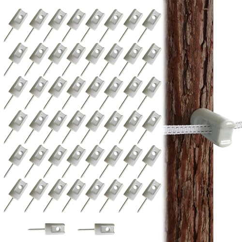 50 Pack Electric Fence Insulator Porcelain Insulator, Heavy Duty Ceramic Lag Screw Insulator Porcelain Lag Screw Insulator, Suitable for Wood Post Wire Farm Fencing Supplies - style: 50 PCS
