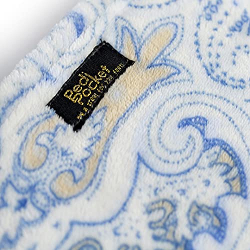 PediPocket 50"x70" Perfect Paisley Foot Pocket Blanket Plush Fleece Non-Electric - color: Perfect Paisley