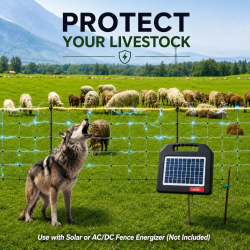 Electric Fence Netting, 49.6" H x 164'L, Electric Poultry Fence, Net Fencing Kit, Movable Livestock Nets for Yard,Backyards,Farms,Ranches, Energizer Not Included - size: 164'L x 49.6" H