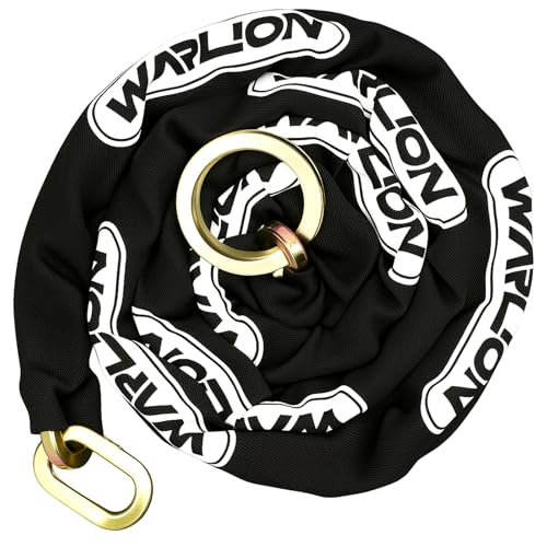 WARLION Heavy Duty Security Chain, 7ft x 3/8in Thick, 9lbs, Anti-Theft & Cut-Proof Motorcycle Chain with Cinch Ring - Secure Generators, Trailers, ATVs, Ebikes, & 2-Wheeled Vehicles (No Lock) - size: 7ft-3/8in