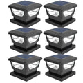 Sumaote 3x3 Solar Post Cap Lights, 120 Lumen 6500K Cool White, 6 Pack | Fence Post Solar Lights Fits 3x3 Metal & 4x4 Wood/Vinyl, IP65 Waterproof, Ideal For Garden, Yard, Porch, Deck Railing - size: 6 Pack