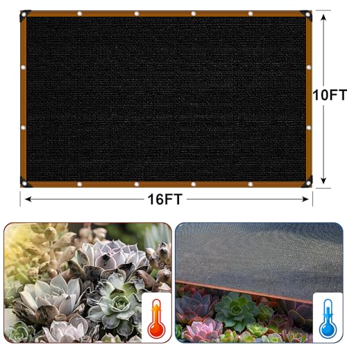 Shade Cloth - for Garden 90% Plant Shades Mesh Tarp with Grommets Outdoor Sun Shades Netting for Chicken Coop Greenhouse Vegetables Pergola Patio Cover - size: 10×16FT