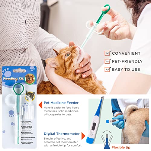ARCA PET Cat & Dog First Aid Kit - High Visibility Reflective Zipper with Fluorescent Letter Print - 100 pcs with Dog Thermometer, Tick Remover Kit & Pet First Aid Kit Manual Book - size: CarePlus Kit