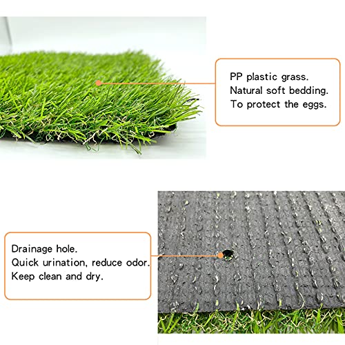PINVNBY Washable Chicken Nesting Box Pads 6 Pcs Reusable Hens Nest Bedding Artificial Grass Rug Carpet Fake Synthetic Turf Mat for Chickens Coop Garden Lawn Indoor Outdoor(12 x 12 x 0.78 Inches) - size: 【Green|6 PCS】