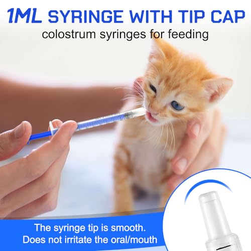 24 Pack of 1ml Plastic Syringes with Caps - Sterile, Individually Sealed for Precise Liquid Refilling, Measuring, and Feeding Pets, Oil, Glue - style: A 1ml Blue