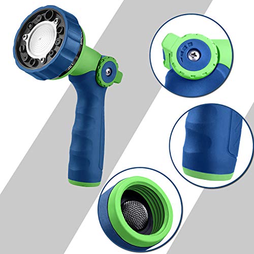 GREEN MOUNT Garden Hose Nozzle, Water Hose Spray Nozzle with Thumb Control On Off Valve for Easy Water Flow Control - color: Blue-green