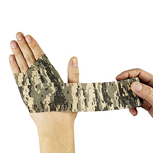 FRESINIDER 9 Rolls Self Adhesive Wrap Athletic Tape Gauze, Breathable Elastic Cohesive Bandage for Sports Injury & Pet (7 Pcs 2" x 5 Yards + 2 Pcs 1" X 5 Yards) (Digital Woodland Camo) - color: Digital Woodland Camo