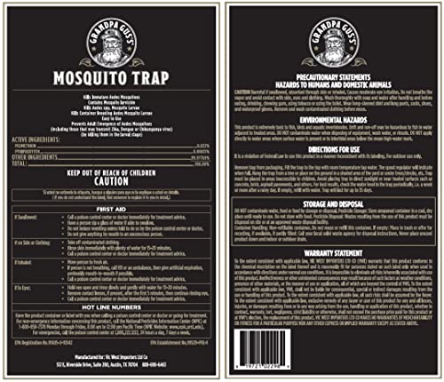 Grandpa Gus's Mosquito Trap and Outdoor Bug Killer for Outdoors, 2 Pack | Water-Activated Larvae Control for Home Backyard, Patio & Garden, Up to 35 Days & 1,500 Sq Ft Coverage Per Trap