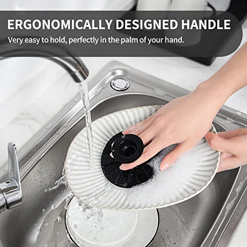 Silicone Dish Scrubber, Non-Scratch Scrub Spong for Washing Dish, Pot, Pan | Kitchen Silicone Sponge, Fruit & Vegetable Cleaning Brush, Reusable Dishwashing Scrubber, Suction Up Hang, 1 Pack, Black - color: 1pcs Black