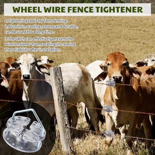 24 Pcs Fence Tightener Electric Wire Tensioner with 4mm Galvanized Pin, Heavy Duty Aluminum Rapid Inline Ratchet Strainer for Farm Ranch Orchard Post Repair | with 4mm Galvanized Pin, Heavy Duty Aluminum, Rapid Inline Ratchet Strainer, for Farm Ranch Orch