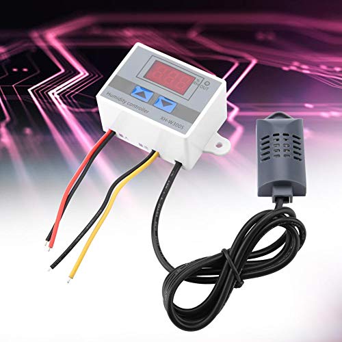 Digital Hygrometer, XH-W3005 Digital Hygrometer Switch Controller Humidity Sensor 0~99% RH 12V/24V/220V Capacitor Assortment Digital Humidity Controller(220V)