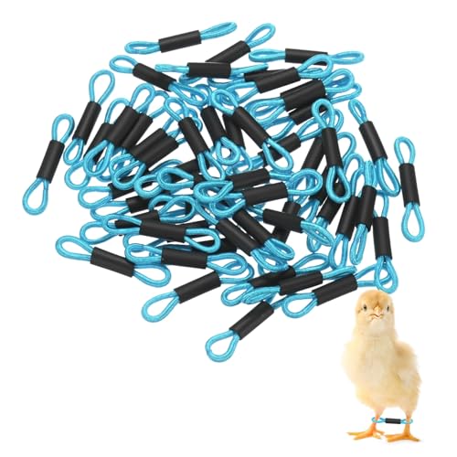 M METERXITY 50-Pack Adjustable Chick Leg Bands, 1.38" x 0.2" Polyester Chicken Leg Brace for Chicks/Ducks/Birds [Blue] Poultry Leg Bands - color: Blue