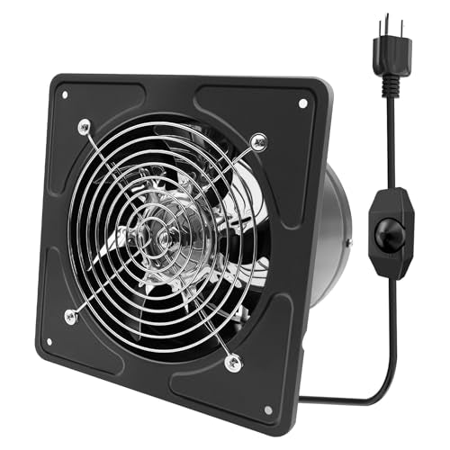 6 Inch Kitchen Exhaust Fan with Speed Controller,235CFM Wall Exhaust Fan,115V 40W Ventilation Blower for Kitchen,Meeting Room,Shop, Smoking Room, Industrial Ventilation Use (6-inch Black) - color: 6-inch Black