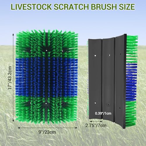 2PCS Livestock Scratching Brush,Extra Large Size Livestock Scratching Brush, Massage Grooming Kit for Cattle, Sheep, Pig, Animal Back Scratching & Itch Relief, Blue-Green - color: Blue-Green