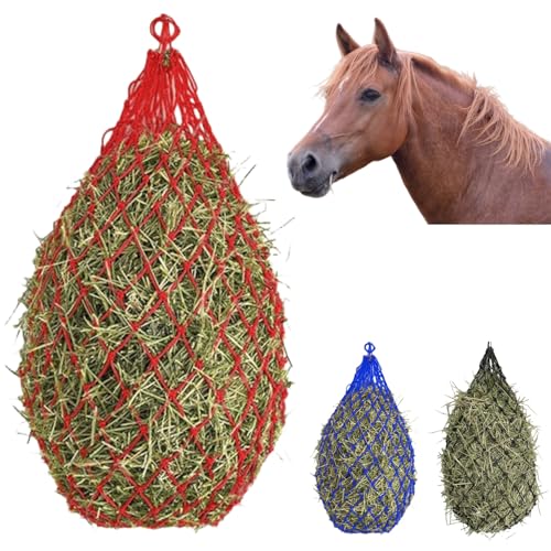 3PCS Hay Net for Horses, Slow Feed Hay Bag, Hanging Hay Feeder for Horses, Goats, Sheep